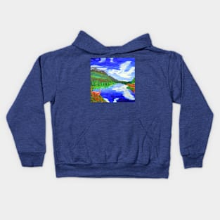 Landscape with Deer at Mystic Creek Kids Hoodie